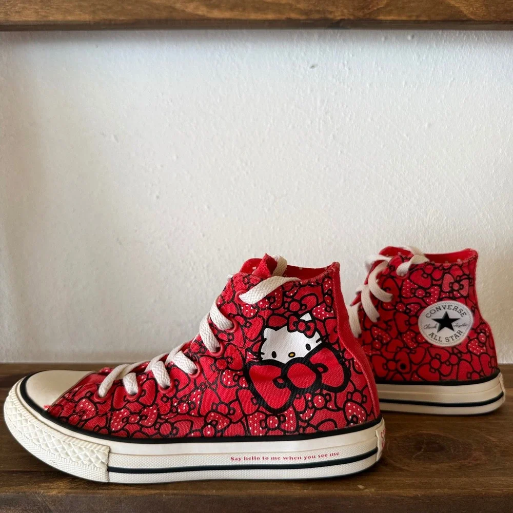 Converse Chuck Taylor Hello Kitty Hi Top Sneakers Youth 2Y (Womens 3.5, READ)